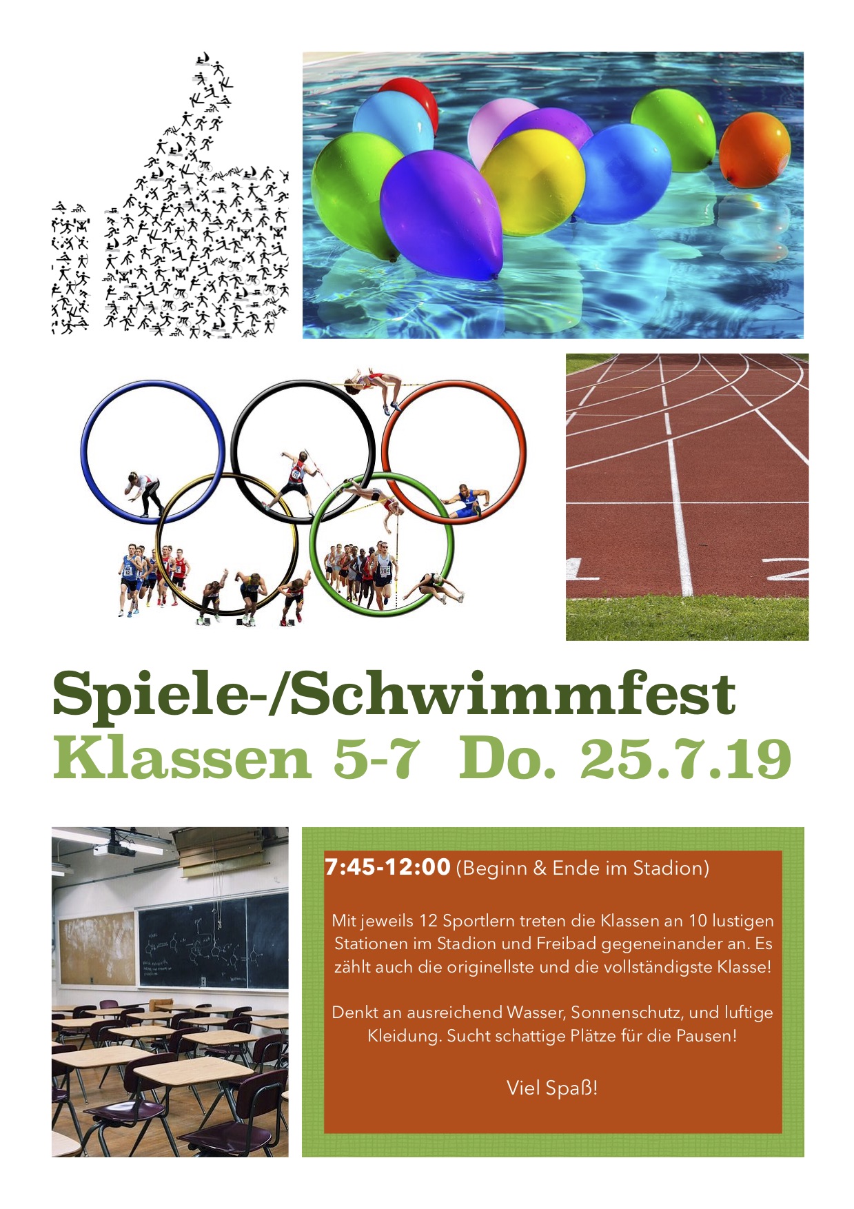 Plakat Spiele Schwimmfest